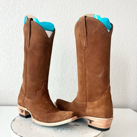 Lane boots Shoes - Lane EMMA JANE Womens Cowboy Boots 6 Toffee Suede Western Cowgirl Mid Calf Tall